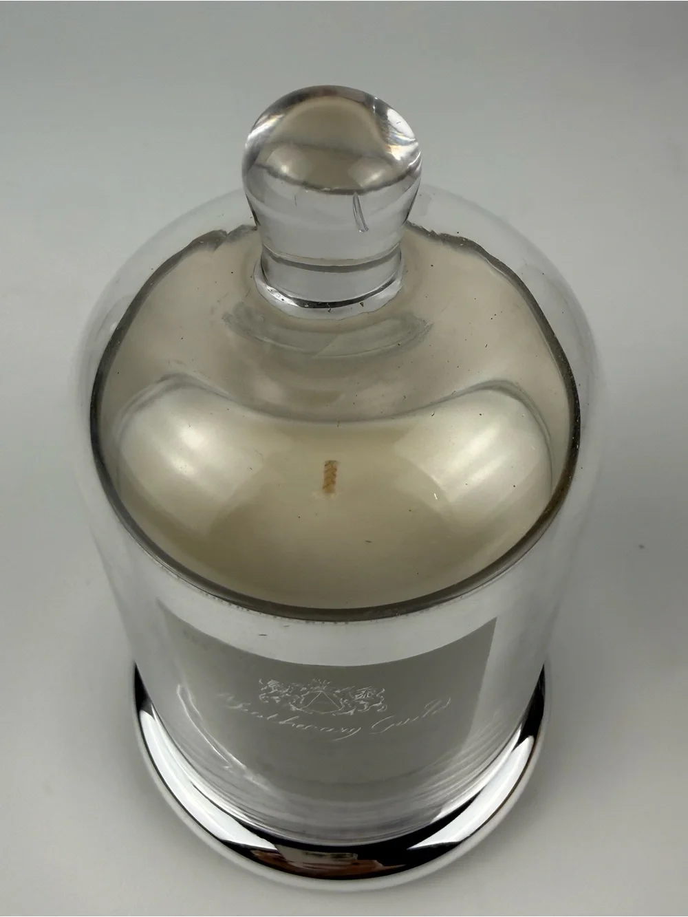 Apothecary ARHAUS Guild Snow Berry Candle w/ Silver Glass Dome NEW 10.2oz